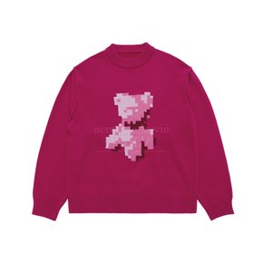 PIXEL BEAR ARTWORK KNIT PINK 픽셀베어 니트 핑크