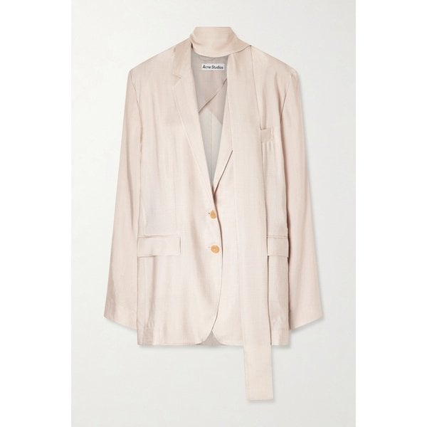 오버사이즈 스카프 디테일 체크 트윌 블레이저 베이지 46376663162964250