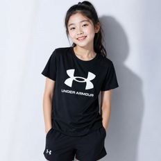 UA 라이브 스포츠스타일 그래픽 G 반팔티 블랙 1361182 001_P335827615