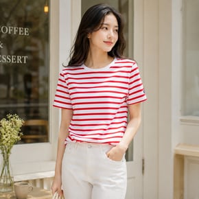 반팔티 레반트 모드 E 스트라이프 여성 2068-KD