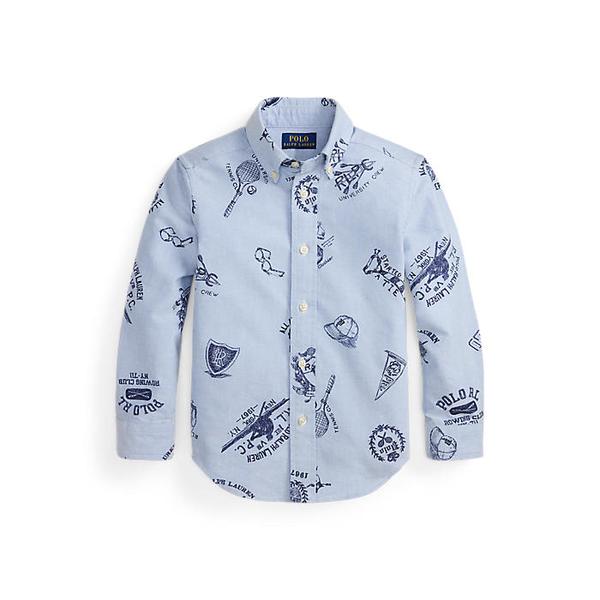 폴로 키즈 남아 2-7세 코튼 옥스포드 그래픽 셔츠(CWPOWOVB6820588999)