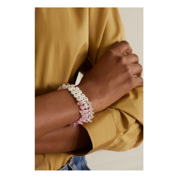 티발란스 크리스털 핑크 쿼츠 및 에나멜 팔찌 3세트 560971903730499