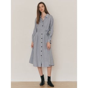 [단독]WD_Cotton belted shirt dress_BLUE