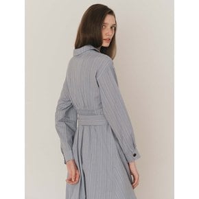 [단독]WD_Cotton belted shirt dress_BLUE