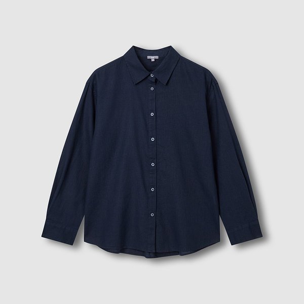 여 리넨 블렌디드 긴팔 셔츠 J116203524056