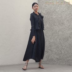 [FINE PLEATS] 피네 플리츠 뉴 리본 민소매 원피스 챠콜
