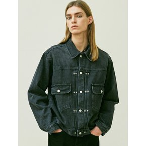 RIVETED 2ND TYPE DENIM JACKET BLACK