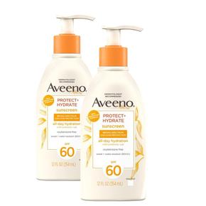 [해외직구] Aveeno 아비노 프로텍트 하이드레이트 선스크린 SPF60 354ml 2팩