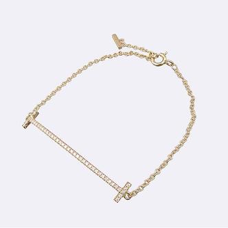 TIFFANY&CO 고이비토 중고명품 티파니 T 스마일 다이아 팔찌 K3742TI