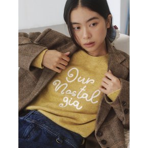 Lover logo mix knit_Mustard(OC25-KN12)