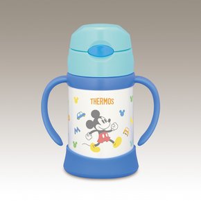 THERMOS 진공 단열 아기 빨대 매트 미키 (라이트 블루) 약 9개월