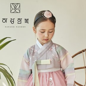 머리띠 유리꽃-분홍