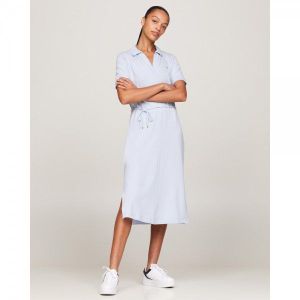 이스퀘어 4822445 Tommy Hilfiger Open Placket Midi Polo Dress - Breezy Blue