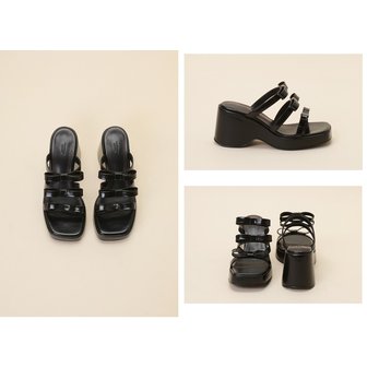 슈콤마보니 Ribbon wedge sandal(black) DG2AM24040BLK