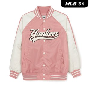 MLB [코리아공식] 나일론 앞그래픽 바시티자켓 NY (Mg.Pink)