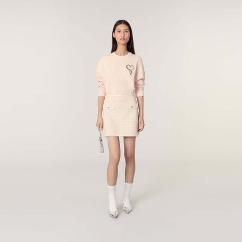 마쥬 [시즌오프 30%] 스네이크 하트 자수 스웨트셔츠