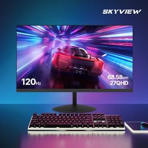 QHD 27인치 IPS 모니터 120Hz 게이밍 베젤리스 광시야각 사무용 컴퓨터모니터