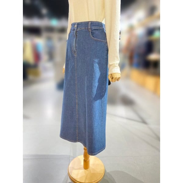 [여주점] 뒷밴딩 맞트임 A라인 데님 스커트 (BASKA3611)