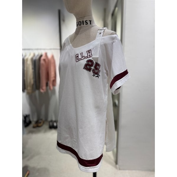 [여주점] 언발 네크라인 트임 롱 티셔츠  ER2CH563