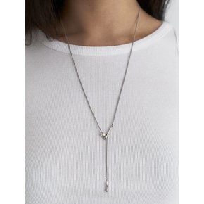 DEEP DROP NECKLACE SILVER