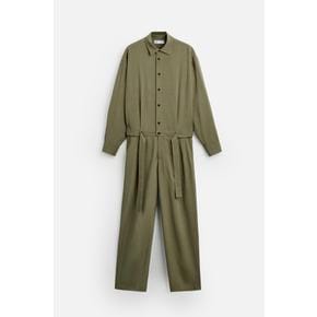 벨트 비스코스 점프수트 5883/367 OLIVE GREEN