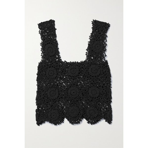 알릭스 피노 마야 크롭 크로셰 코튼 탑 블랙 1647597300582328