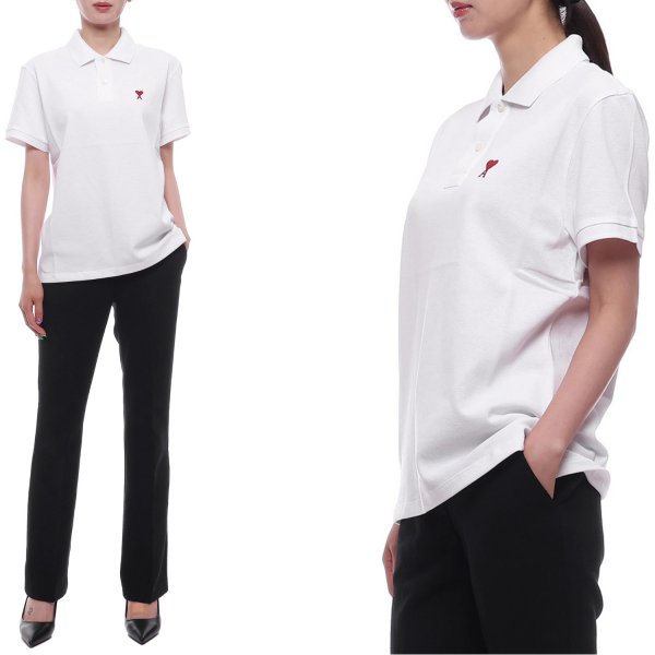 [부산점] 25SS 여성 하트 로고 폴로 반팔티셔츠 (BFUPL001 760 100 W 25S)