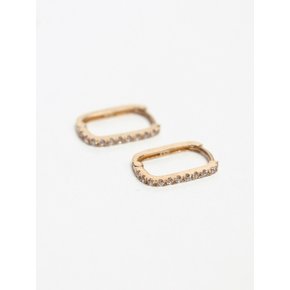 14K gold rectangle one-touch earring