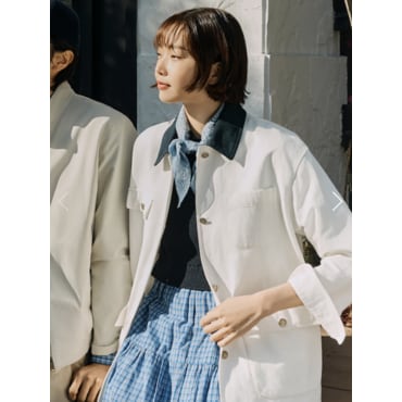 빈폴레이디스 리넨 혼방 워크 재킷 - 화이트 BF5339C031