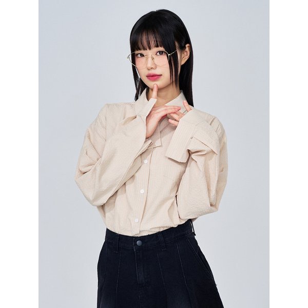 클래식 스트라이프 루즈핏 셔츠 옐로우