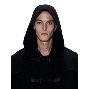 DUFFLE HOOD COAT - BLACK