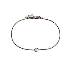 아르코 화이트 블랙골드 브레이슬릿(White Black), Arco Bracelet 17.7cm, 14k gold