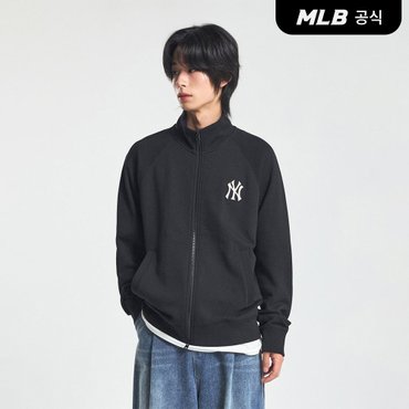 MLB [코리아공식] 베이직 미디움로고 스텐넥 집업 NY (Black)