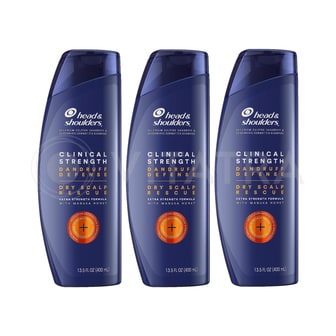  [3개 세트] Head & Shoulders 헤드앤숄더 클리니컬 스트렝스 비듬 디펜스 샴푸, 400ml