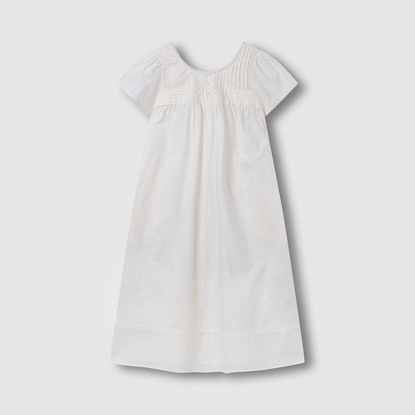 여 아일렛 반팔 파자마 원피스 J206203081006