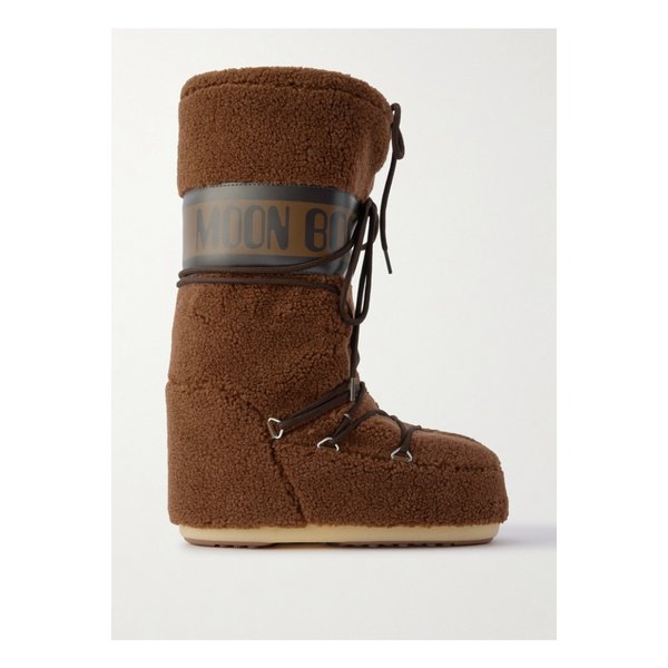 문부츠 아이콘 인조 가죽 트리밍 플리스 스노우 부츠 초콜릿 46376663162976181