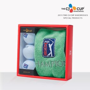 PGA 투어 The CJ Cup 골프 릴크리너 + 골프볼 선물세트