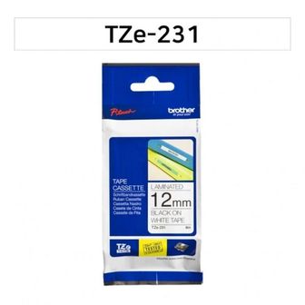 제이큐 브라더 라벨테이프 흰색 TZE-231 12MM