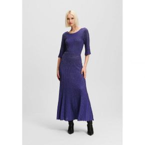 5103927 KARL LAGERFELD LUREX PLEATED KNIT - Jumper dress deep purple 110011380