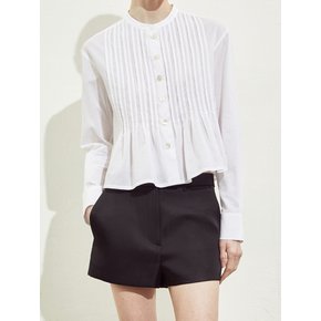 HENLY NECK PINTUCK BLOUSE_WHITE