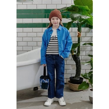 블루테일 AXA2BL01BU 블루 크롭 셔츠