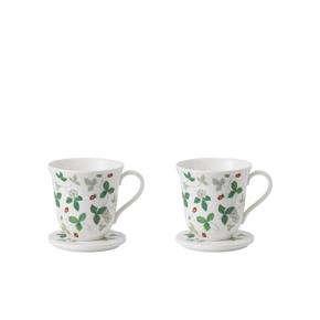 [해외직구] WEDGWOOD 웨지우드 와일드 스트로베리 뚜껑 달린 머그잔 277ml 2개