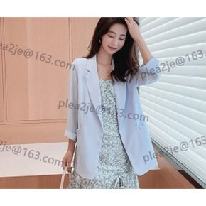 1/1+1 여성 얇은 무지 정장 코트얇은 여름 디자인 여성 코트얇은 정장 코트 림 캐주얼 세미정장 여성 자켓