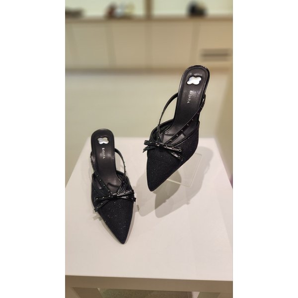 [여주점] 바바라 소가죽 매쉬 세련 6cm 뮬 2컬러 BBI203