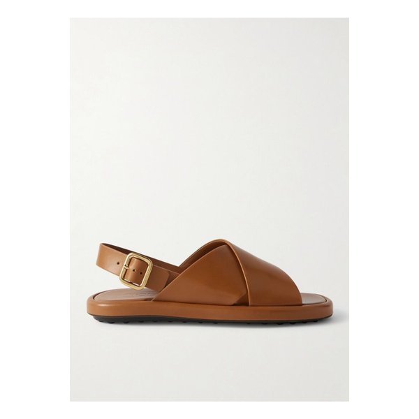 가죽 슬링백 샌들 탠 브라운 46376663162832098