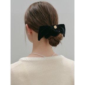 샤롯데 벨벳 리본 헤어스크런치_블랙 / CHARLOTTE VELVET RIBBON HAIR SCRUNCH_BLACK