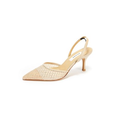 Glitter Mesh Slingback_Beige Glitter