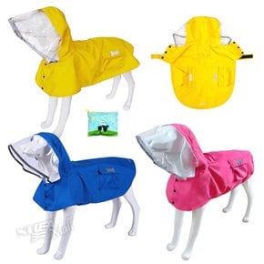 강아지 우비 레인코트 비옷 소중대형견 판초 WATERPROOF DOG RAINCOAT