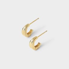 14k ribbed dome hoop earrings