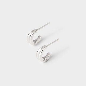 14k ribbed dome hoop earrings